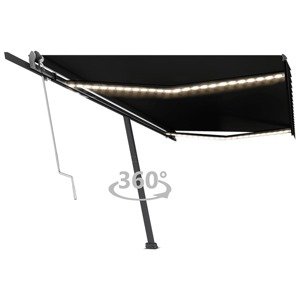 vidaXL Automatická markíza, LED a senzor vetra 500x350 cm antracitová