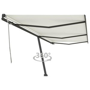 vidaXL Samostatne stojaca ručne zaťahovacia markíza 600x350 cm krémová