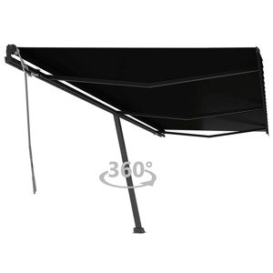 vidaXL Stojaca ručne zaťahovacia markíza 600x350 cm antracitová