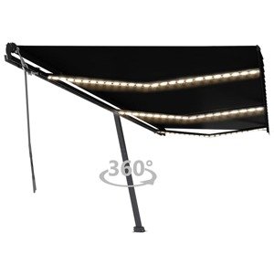 vidaXL Ručne zaťahovacia markíza s LED 600x350 cm antracitová