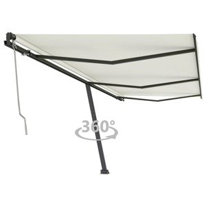 vidaXL Samostatne stojaca automatická markíza 600x350 cm krémová