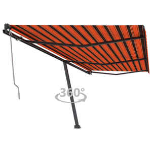 vidaXL Samostatne stojaca automatická markíza 600x350cm oranžovo-hnedá