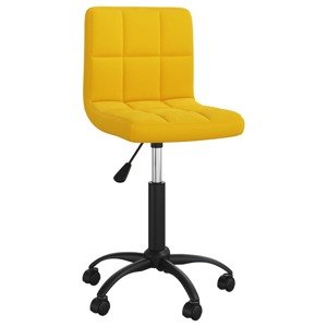 vidaXL Otočná jedálenská stolička horčicovo-žltá zamatová