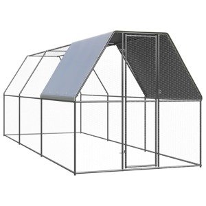 vidaXL Vonkajšia klietka pre sliepky 2x6x2 m pozinkovaná oceľ