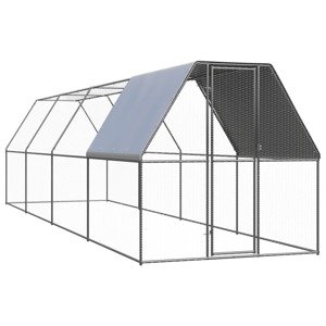 vidaXL Vonkajšia klietka pre sliepky 2x8x2 m pozinkovaná oceľ