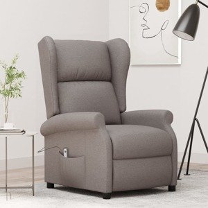 vidaXL Elektrické sklápacie kreslo wingback sivohnedo látka