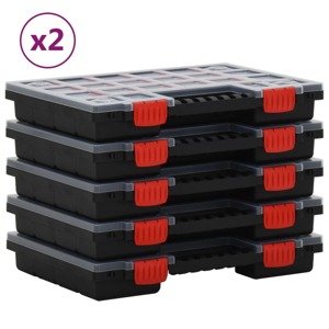 vidaXL Triediace boxy 10 ks 34,5x25x5 cm polypropylén