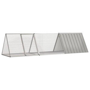 vidaXL Klietka na králiky sivá 302,5x80,5x71 cm pozinkovaná oceľ