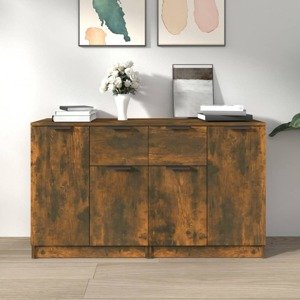 vidaXL Komody 2 ks dymový dub 60x30x70 cm spracované drevo