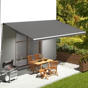 vidaXL Náhradná látka na markízu antracitová 6x3,5 m