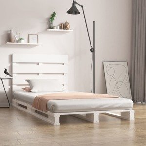vidaXL Posteľ bez matraca biely 150x200 cm masívna borovica