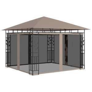 vidaXL Altánok so sieťou proti komárom 3x3x2,73 m sivohnedý 180 g/㎡