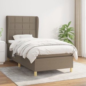 vidaXL Posteľný rám boxsping s matracom sivohnedý 90x200 cm látka