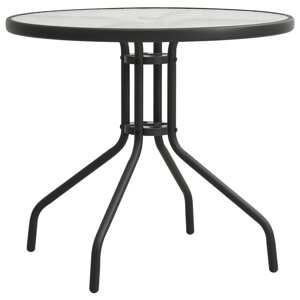 vidaXL Bistro stolík antracitový Ø80x71 cm oceľ