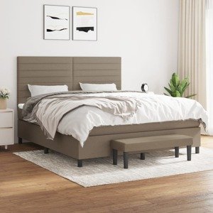 vidaXL Posteľný rám boxspring s matracom sivohned 180x200 cm látka