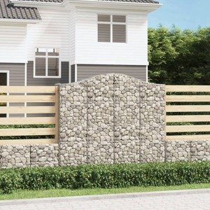 vidaXL Oblúkové gabiónové koše 18 ks 200x50x180/200 pozinkované železo