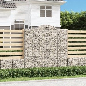 vidaXL Oblúkový gabionový kôš 3 ks 200x30x200/220cm pozinkované železo
