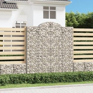 vidaXL Oblúkový gabionový kôš 10ks 200x50x220/240cm pozinkované železo