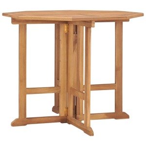 vidaXL Skladací záhradný jedálenský stôl 90x90x75 cm tíkový masív