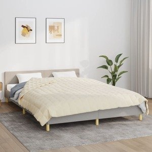 vidaXL Záťažová prikrývka bledokrémová 200x220 cm 9 kg látka