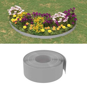 vidaXL Záhradné obruby 3 ks sivé 10 m 20 cm polyetylén