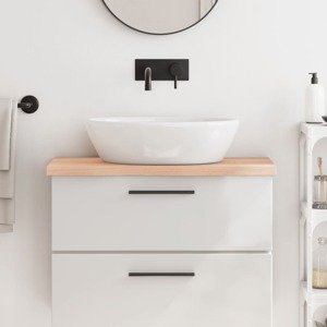 vidaXL Kúpeľňová doska 80x30x(2-4) cm neošetrený masív