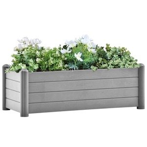 vidaXL Vyvýšený záhradný záhon PP kamenný sivý 100x43x35 cm