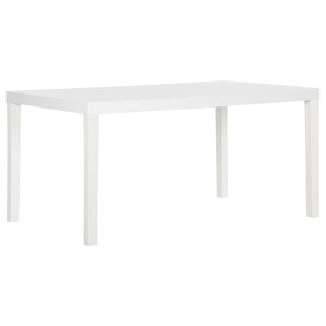 vidaXL Záhradný stôl 150x90x72 cm PP biely