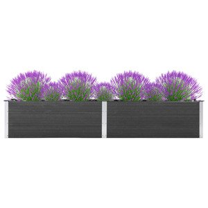 vidaXL Vyvýšený záhradný záhon 200x50x54 cm WPC sivý