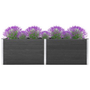 vidaXL Vyvýšený záhradný záhon 200x50x91 cm WPC sivý