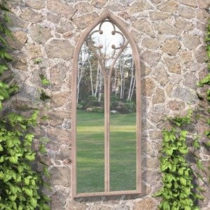 vidaXL Záhradné zrkadlo pieskové 100x45 cm exteriérové železo