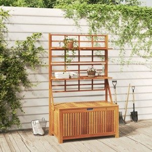 vidaXL Úložný box s mriežkou 99x50x160 cm akáciový masív