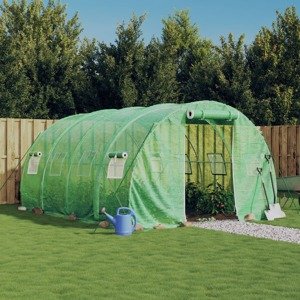 vidaXL Fóliovník s oceľovým rámom zelený 12 m² 4x3x2 m