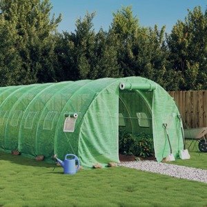 vidaXL Fóliovník s oceľovým rámom zelený 48 m² 16x3x2 m
