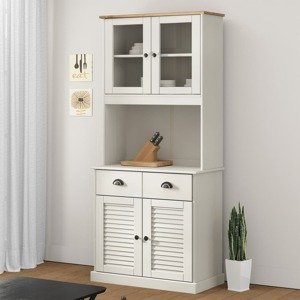 vidaXL Vysoká skrinka VIGO biela 78x40x175 cm borovicový masív