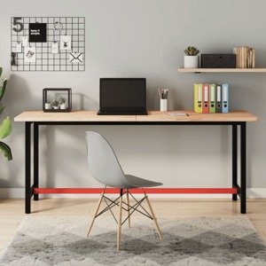 vidaXL Pracovný stôl 180x55x81,5 cm masívny buk a kov