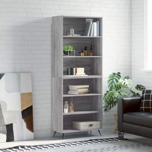 vidaXL Vysoká skrinka sivá sonoma 69,5x32,5x180 cm kompozitné drevo