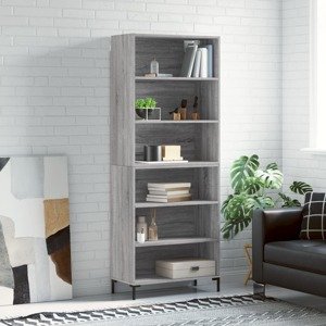 vidaXL Vysoká skrinka sivá sonoma 69,5x32,5x180 cm kompozitné drevo