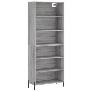 vidaXL Vysoká skrinka sivá sonoma 69,5x32,5x180 cm kompozitné drevo