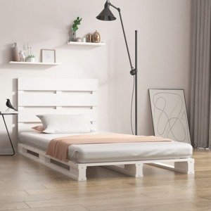vidaXL Posteľný rám biely 90x190 cm borovicový masív jednolôžko