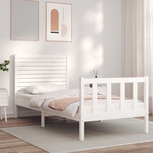 vidaXL Posteľ bez matraca biely 150x200 cm masívna borovica