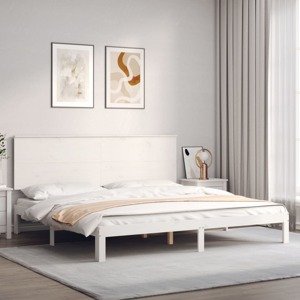 vidaXL Posteľ bez matraca biela 200x200 cm masívna borovica