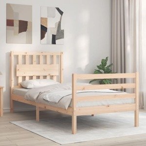 vidaXL Posteľný rám s čelom 90x200 cm masívne drevo