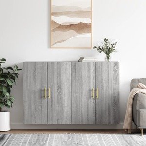 vidaXL Nástenné skrinky 2 ks sivý dub sonoma 69,5x34x90 cm