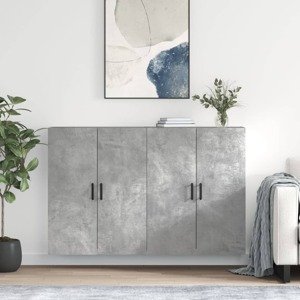 vidaXL Nástenné skrinky 2 ks betónové sivé 69,5x34x90 cm