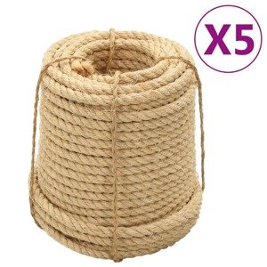 vidaXL Sisalové laná 5 ks 14 mm 100 m