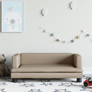 vidaXL Detská pohovka kapučínová 80x45x30 cm umelá koža