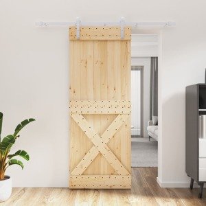 vidaXL Posuvné dvere so sadou kovania 80x210 cm borovicový masív