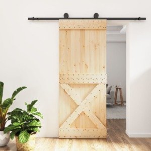 vidaXL Posuvné dvere so sadou kovania 85x210 cm borovicový masív