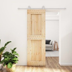 vidaXL Posuvné dvere so sadou kovania 70x210 cm borovicový masív